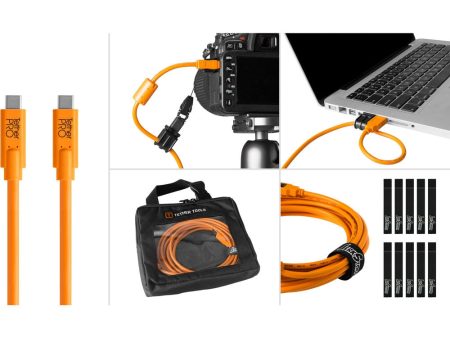 Tether Tools Starter Tethering Kit with USB 3.0 Type-C to Type-C Cable | 15 , Orange Online Sale