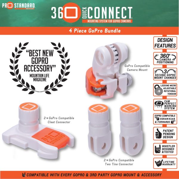 360 Quick Connect 4 Piece Bundle-GoPro Compatible Online