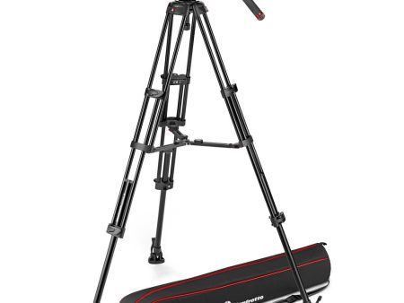 Manfrotto 504X Fluid Video Head & MVTTWINMA Aluminum Tripod with Mid-Level Spreader Sale