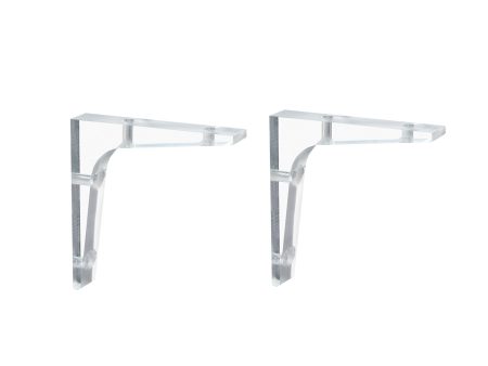 STAUBER BEST- Acrylic Wall Storage Shelf Brackets, 3   5   7 - Set of 2- for Living Room, Bedroom, Kitchen, Bathroom, Office. For Sale