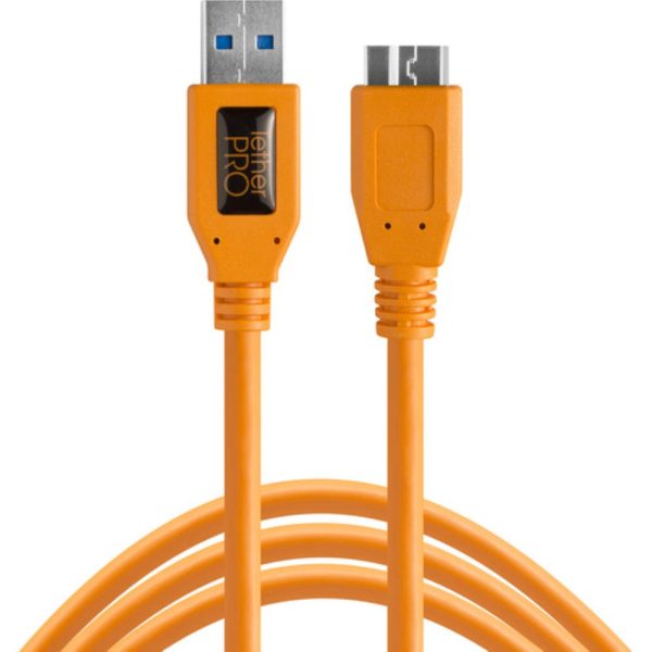 Tether Tools TetherPro USB 3.0 Male Type-A to USB 3.0 Micro-B Cable | 15 , Orange Cheap