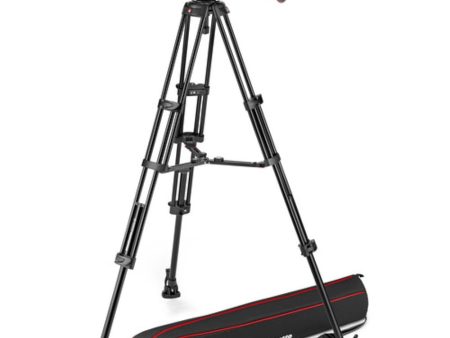 Manfrotto 608 Nitrotech Fluid Video Head and Aluminum Twin Leg Tripod with Middle Spreader on Sale