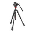 Manfrotto 500 Fluid Video Head with 190X Video Aluminum Tripod & Leveling Column Kit For Sale