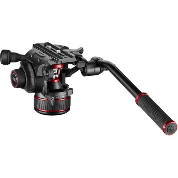 Manfrotto 608 Nitrotech Fluid Video Head and Aluminum Twin Leg Tripod with Ground Spreader Supply