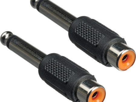 Hosa Technology GPR101 1 4  Mono Male to RCA Female Adapter | 2-Pack For Cheap