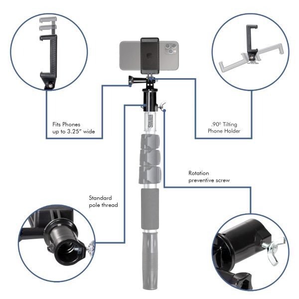 StauberBest Camera iPhone and Gopro Extension Pole Adaptor Cheap