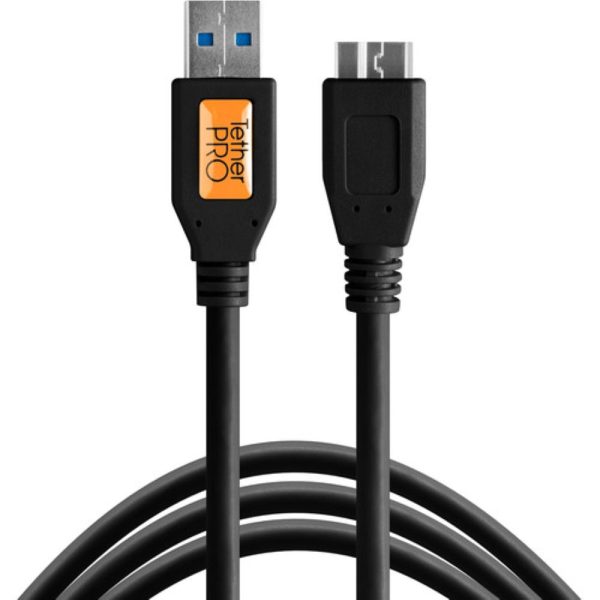 Tether Tools TetherPro USB 3.0 Male Type-A to USB 3.0 Micro-B Cable | 1 , Black on Sale