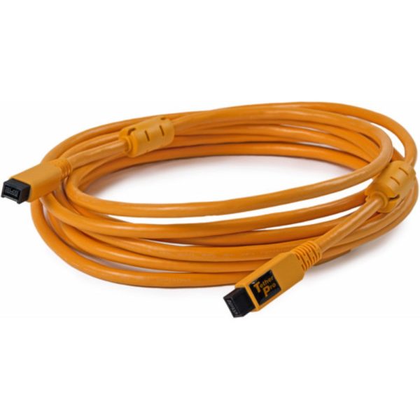 Tether Tools TetherPro FireWire 800 9-Pin to FireWire 800 9-Pin Cable | Orange, 15  on Sale