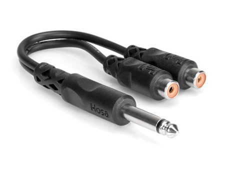 Hosa Technology Mono 1 4  Male to 2 RCA Female Y-Cable | 6  Supply