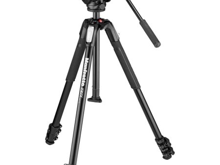 Manfrotto MT190X3 3-Section Aluminum Tripod with MVH500AH Fluid Head Hybrid Video Kit on Sale