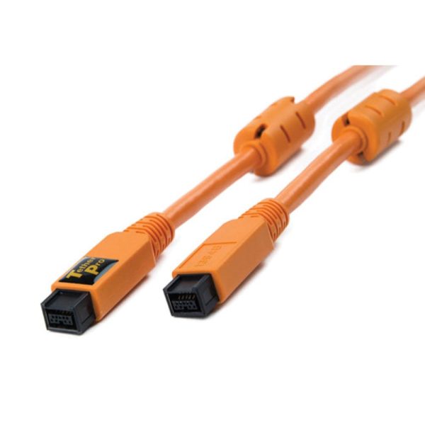 Tether Tools TetherPro FireWire 800 9-Pin to FireWire 800 9-Pin Cable | Orange, 15  on Sale