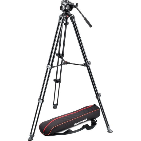 Manfrotto MVH500A Fluid Drag Video Head with MVT502AM Tripod and Carry Bag Supply