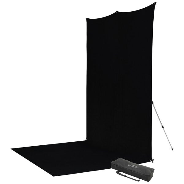 Westcott X-Drop Pro Fabric Backdrop Sweep Kit | Rich Black, 8 x 13  on Sale