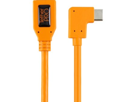 Tether Tools 20  TetherPro USB 3.0 Type-A to C Right Angle Adapter Cable | High-Visibilty Orange Sale