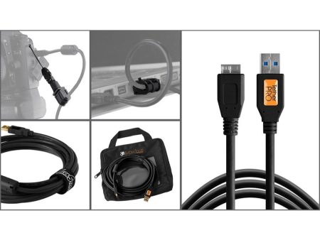 Tether Tools Starter Tethering Kit with USB 3.0 Type-A to Micro-B Cable | 15 , Black Sale