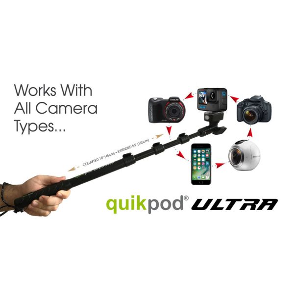 Quik Pod ULTRA - Longest Pole! Saltwater Proof Diving Selfie Stick For Sale