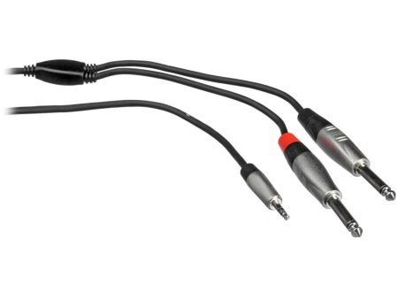 Hosa Technology REAN 3.5mm TRS to Dual 1 4  TS Pro Stereo Breakout Cable | 3  For Sale